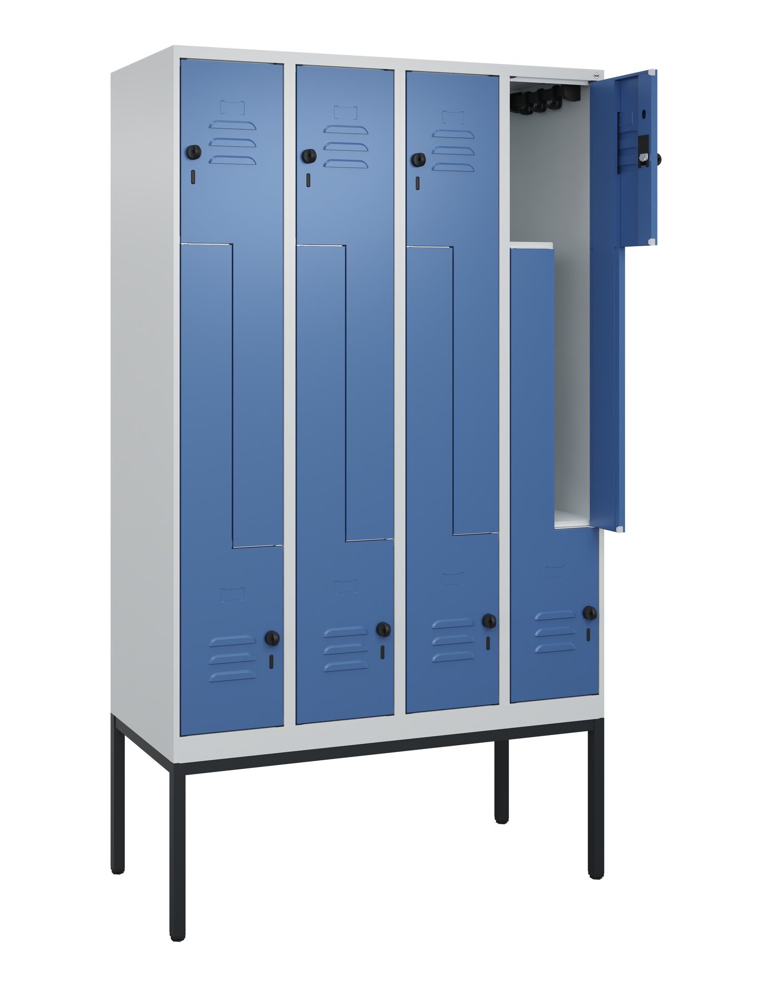 C+P Z-Spind Classic PLUS, Gestell, 8 Abteile, 2120x1200x500mm, 7035/5023 Produktbild img1 L