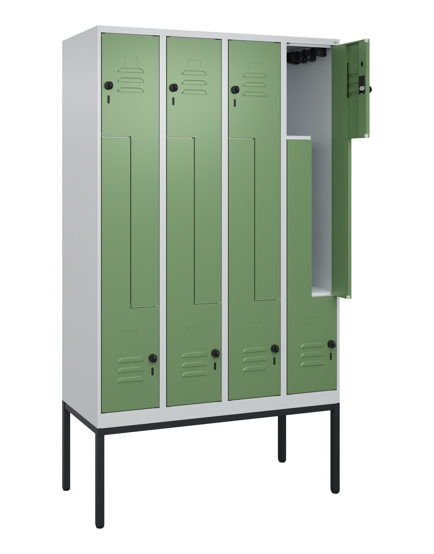 C+P Z-Spind Classic PLUS, Gestell, 8 Abteile, 2120x1200x500mm, 7035/6011 Produktbild img1 L