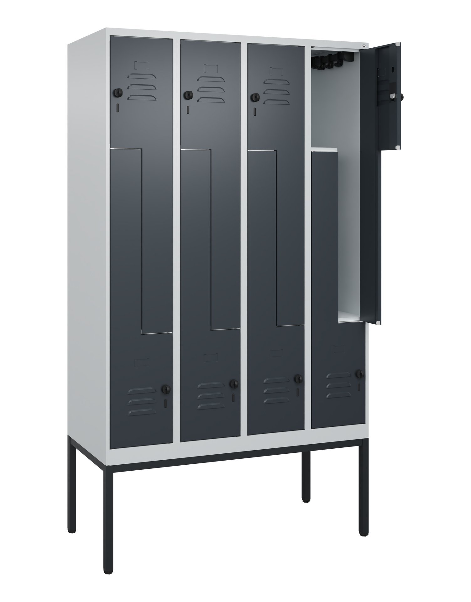 C+P Z-Spind Classic PLUS, Gestell, 8 Abteile, 2120x1200x500mm, 7035/7016 Produktbild img1 L