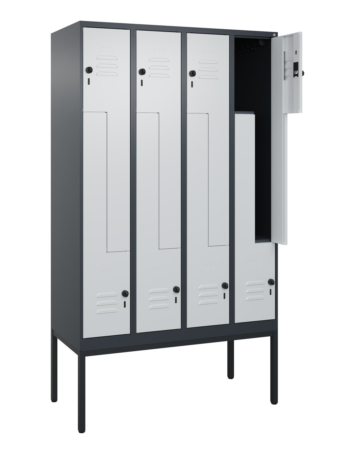 C+P Z-Spind Classic PLUS, Gestell, 8 Abteile, 2120x1200x500mm, 7016/7035 Produktbild img1 L