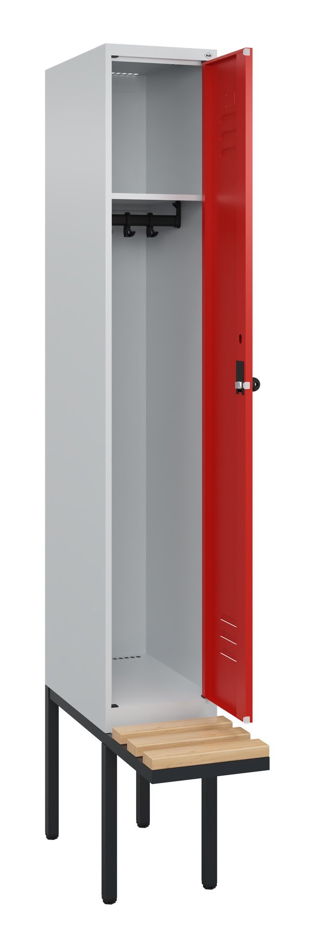 C+P Spind Classic PLUS, Bank, 1 Abteil, 2120x300x815mm, 7035/3020 Produktbild img1 L