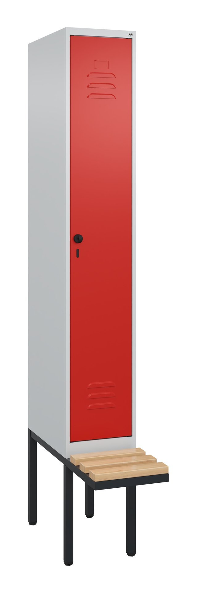 C+P Spind Classic PLUS, Bank, 1 Abteil, 2120x300x815mm, 7035/3020 Produktbild img2 L