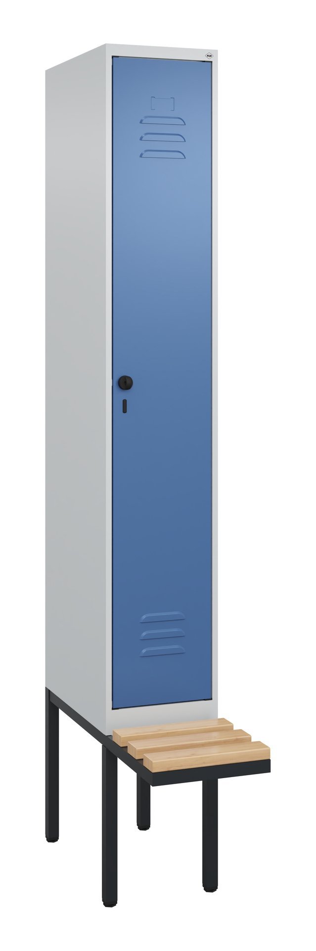 C+P Spind Classic PLUS, Bank, 1 Abteil, 2120x300x815mm, 7035/5023 Produktbild img2 L