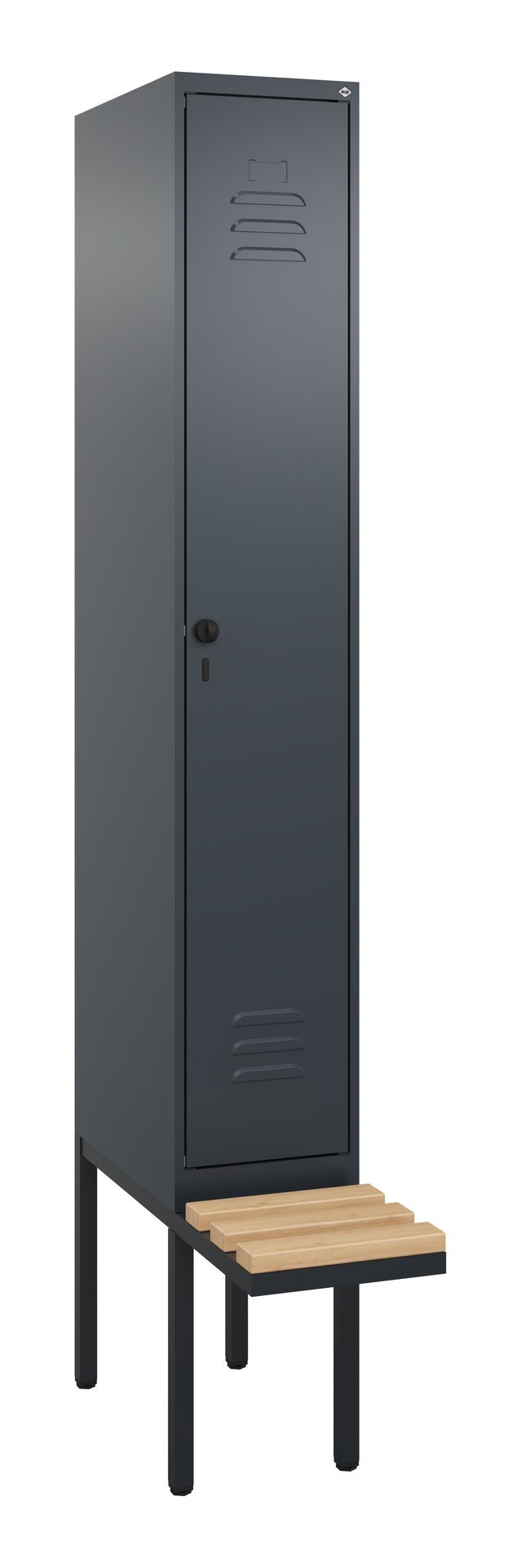C+P Spind Classic PLUS, Bank, 1 Abteil, 2120x300x815mm, 7016/7016 Produktbild img2 L