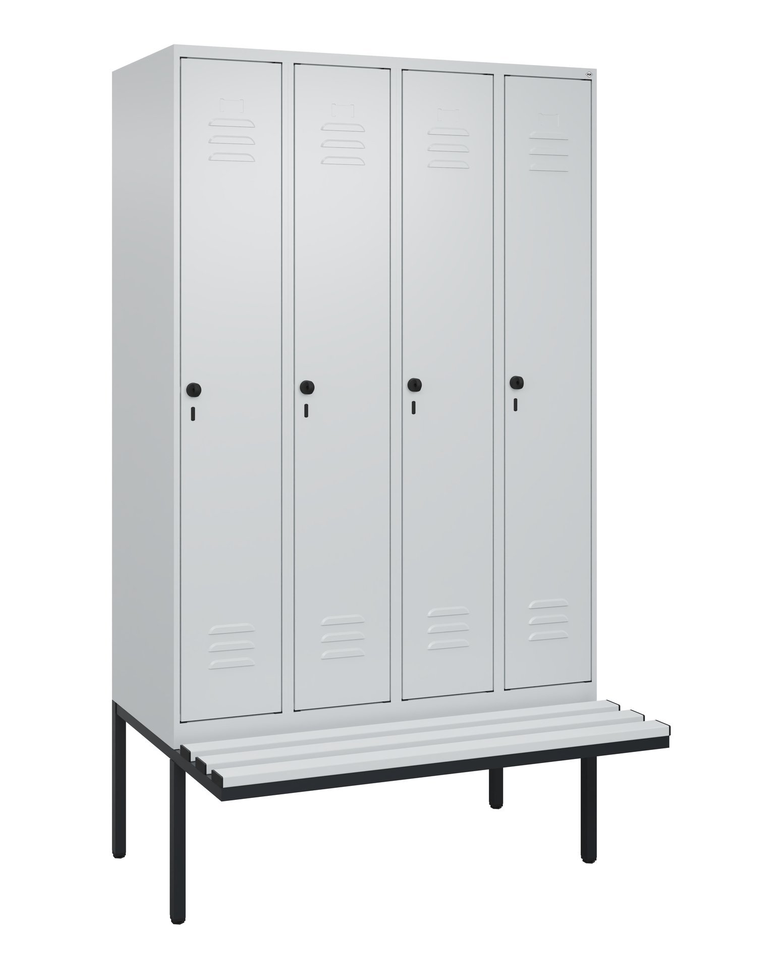 C+P Spind Classic PLUS, Bank, 4 Abteile, 2120x1200x815mm, 7035/7035 Produktbild img2 L