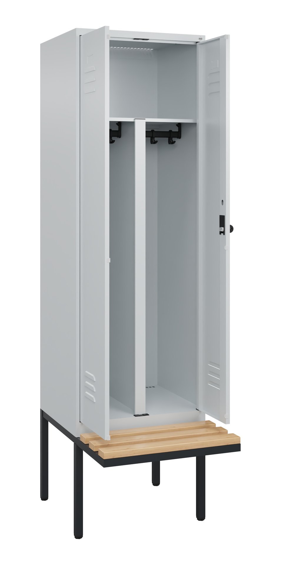 C+P PSA Doppel-Spind Classic PLUS, Bank, 2 Abteile, 2120x600x815mm, 7035/7035 Produktbild img1 L