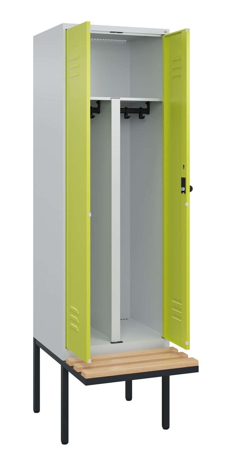 C+P PSA Doppel-Spind Classic PLUS, Bank, 2 Abteile, 2120x600x815mm, 7035/0024 Produktbild img1 L