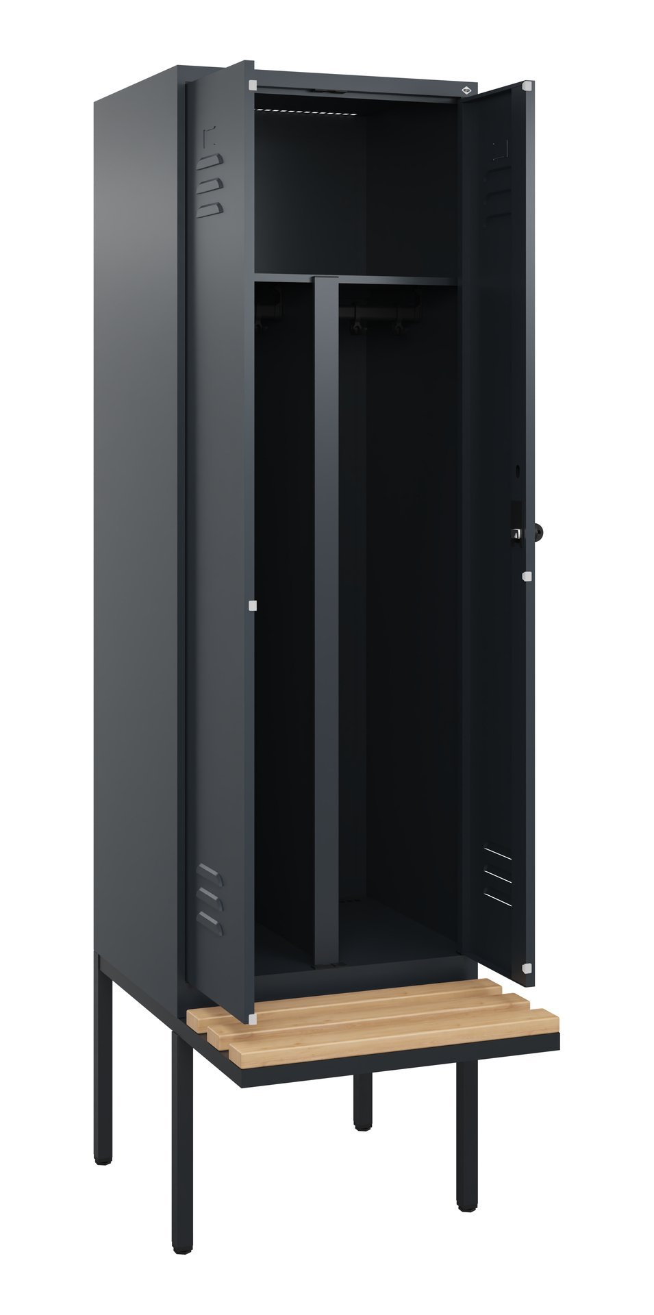 C+P PSA Doppel-Spind Classic PLUS, Bank, 2 Abteile, 2120x600x815mm, 7016/7016 Produktbild img1 L
