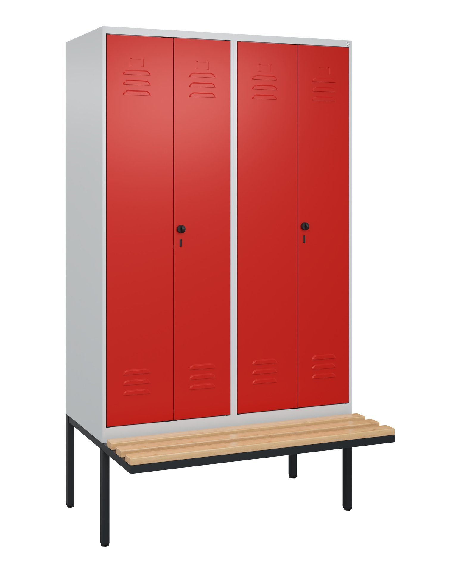 C+P PSA Doppel-Spind Classic PLUS, Bank, 4 Abteile, 2120x1200x815mm, 7035/3020 Produktbild img2 L