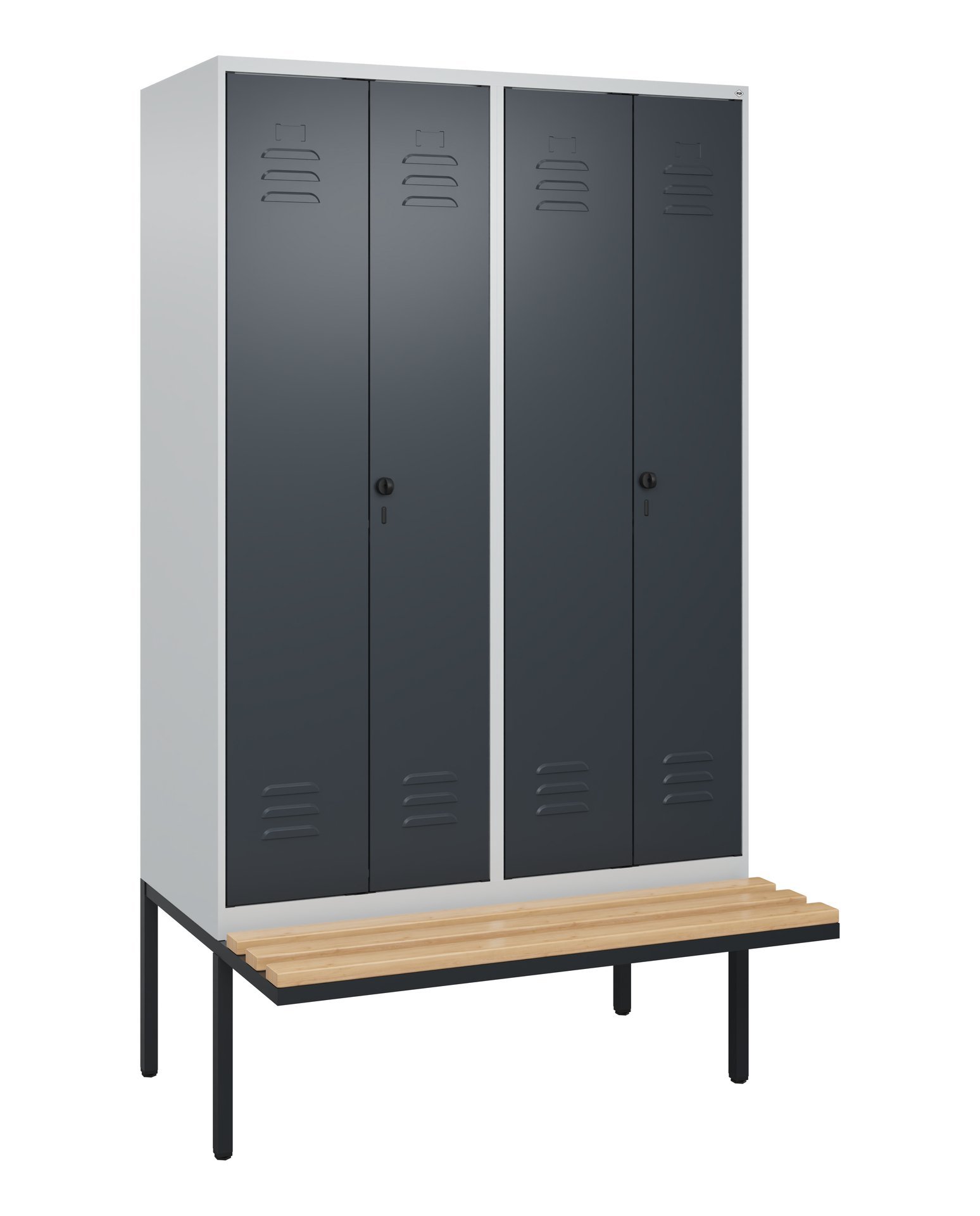 C+P PSA Doppel-Spind Classic PLUS, Bank, 4 Abteile, 2120x1200x815mm, 7035/7016 Produktbild img2 L