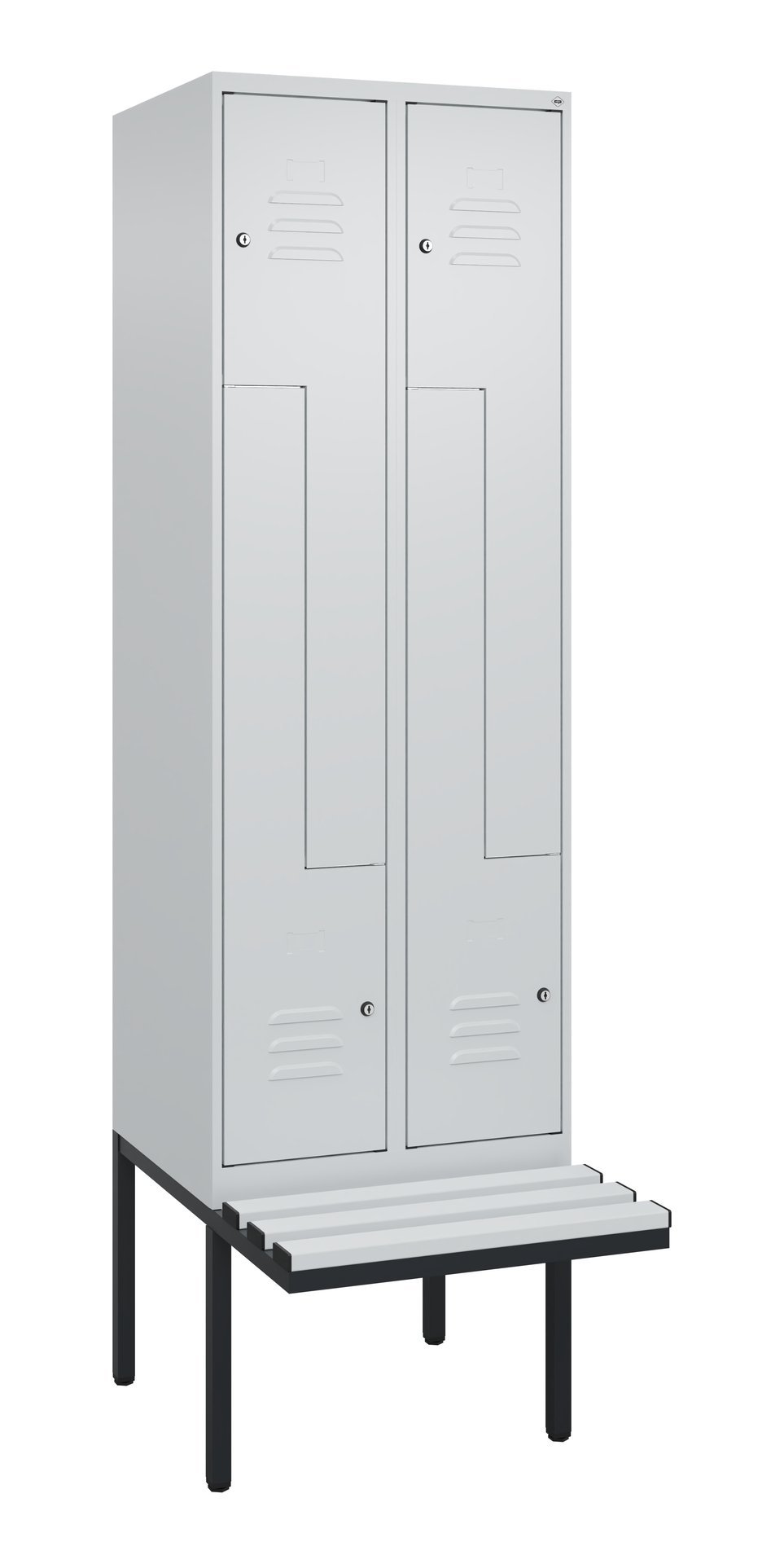 C+P Z-Spind Classic PLUS, Bank, 4 Abteile, 2120x600x815mm, 7035/7035 Produktbild img2 L