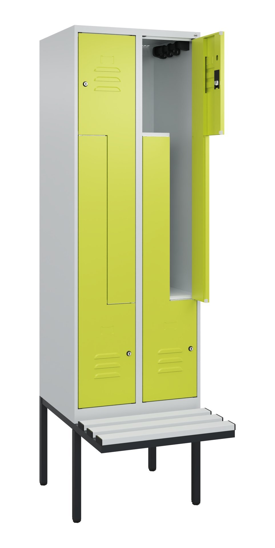 C+P Z-Spind Classic PLUS, Bank, 4 Abteile, 2120x600x815mm, 7035/0024 Produktbild img1 L