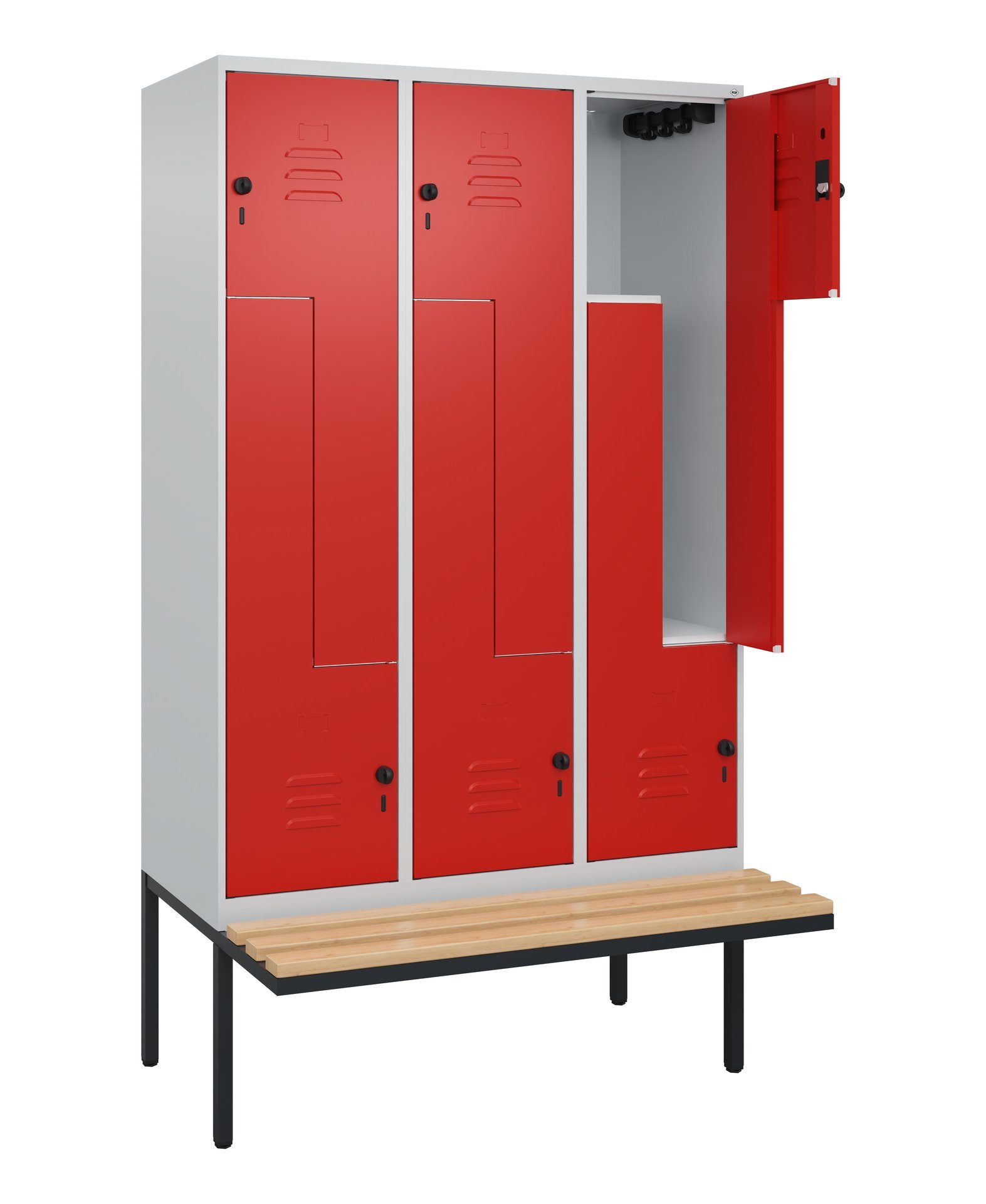 C+P Z-Spind Classic PLUS, Bank, 6 Abteile, 2120x1200x815mm, 7035/3020 Produktbild img1 L
