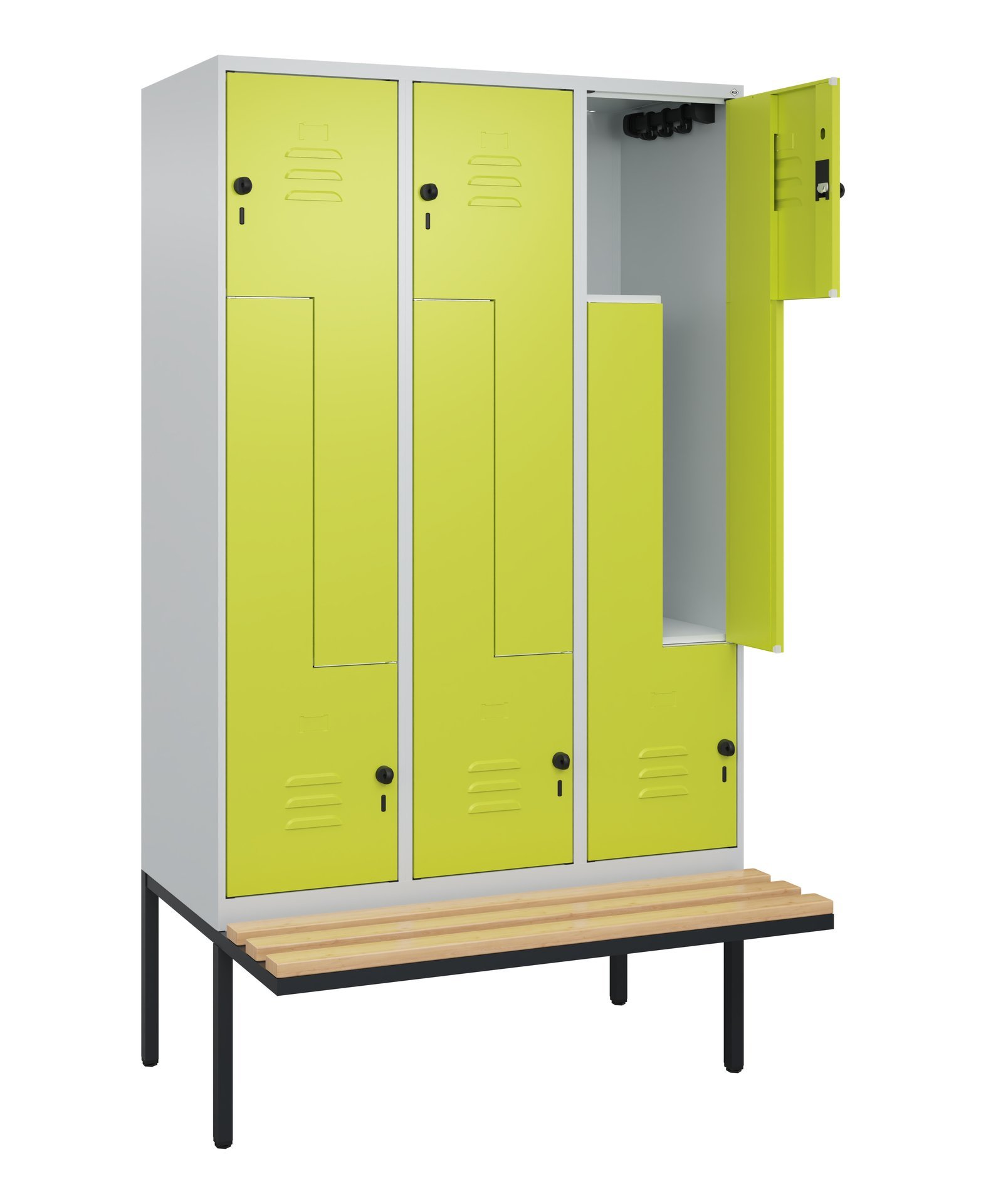 C+P Z-Spind Classic PLUS, Bank, 6 Abteile, 2120x1200x815mm, 7035/0024 Produktbild img1 L