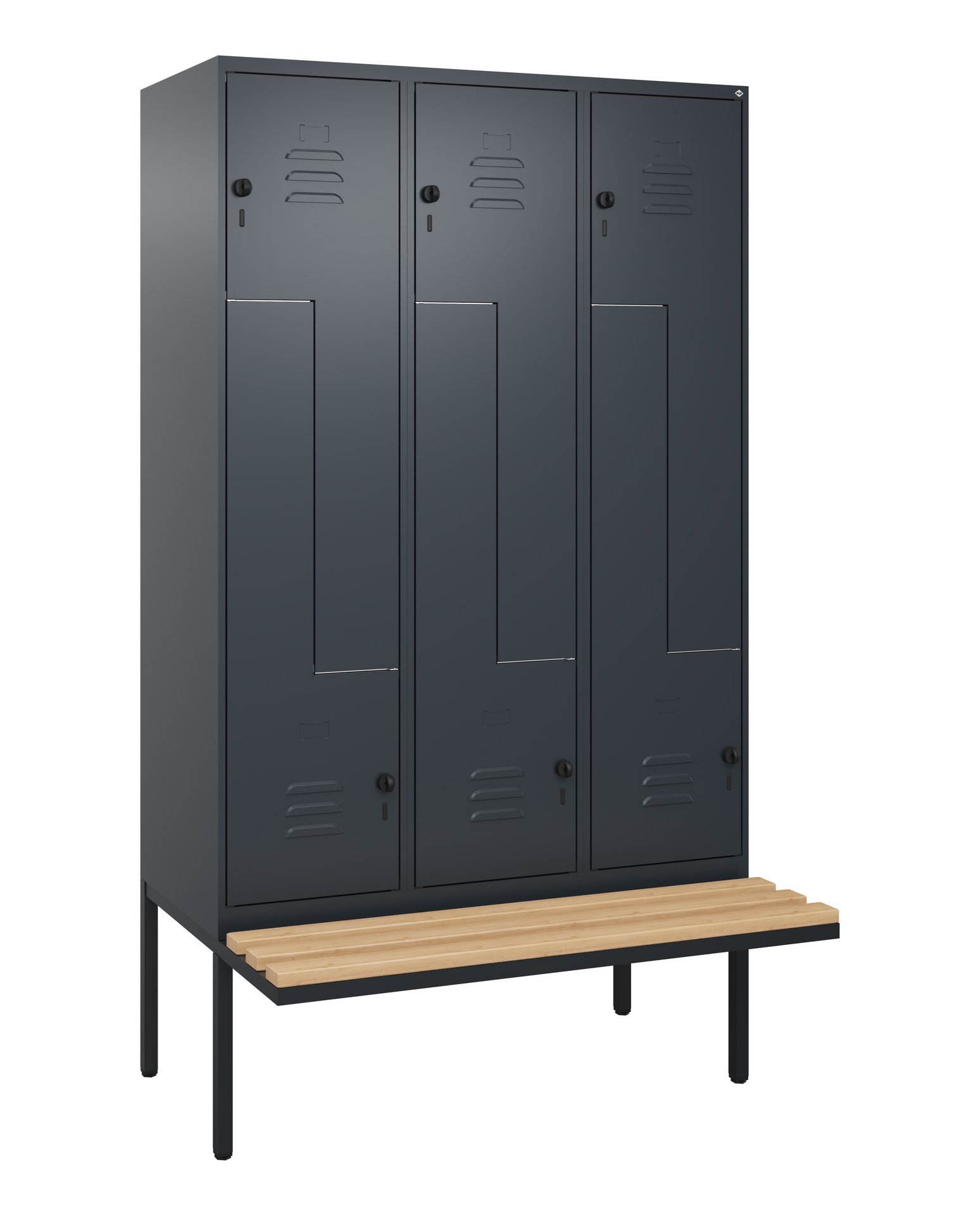 C+P Z-Spind Classic PLUS, Bank, 6 Abteile, 2120x1200x815mm, 7016/7016 Produktbild img2 L