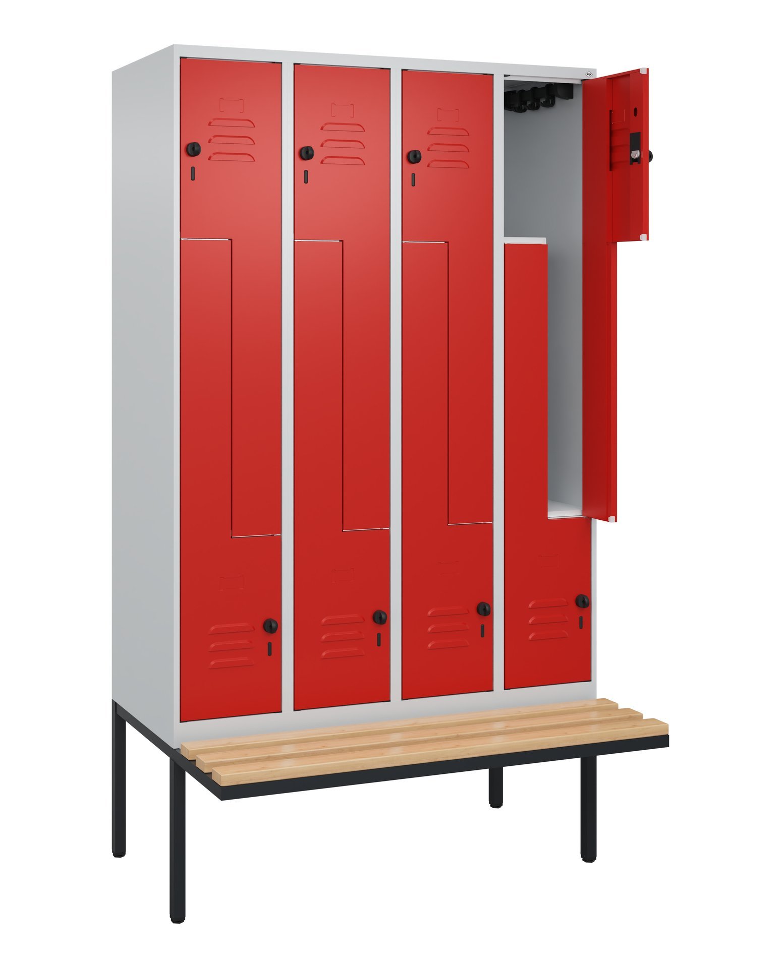 C+P Z-Spind Classic PLUS, Bank, 8 Abteile, 2120x1200x815mm, 7035/3020 Produktbild img1 L