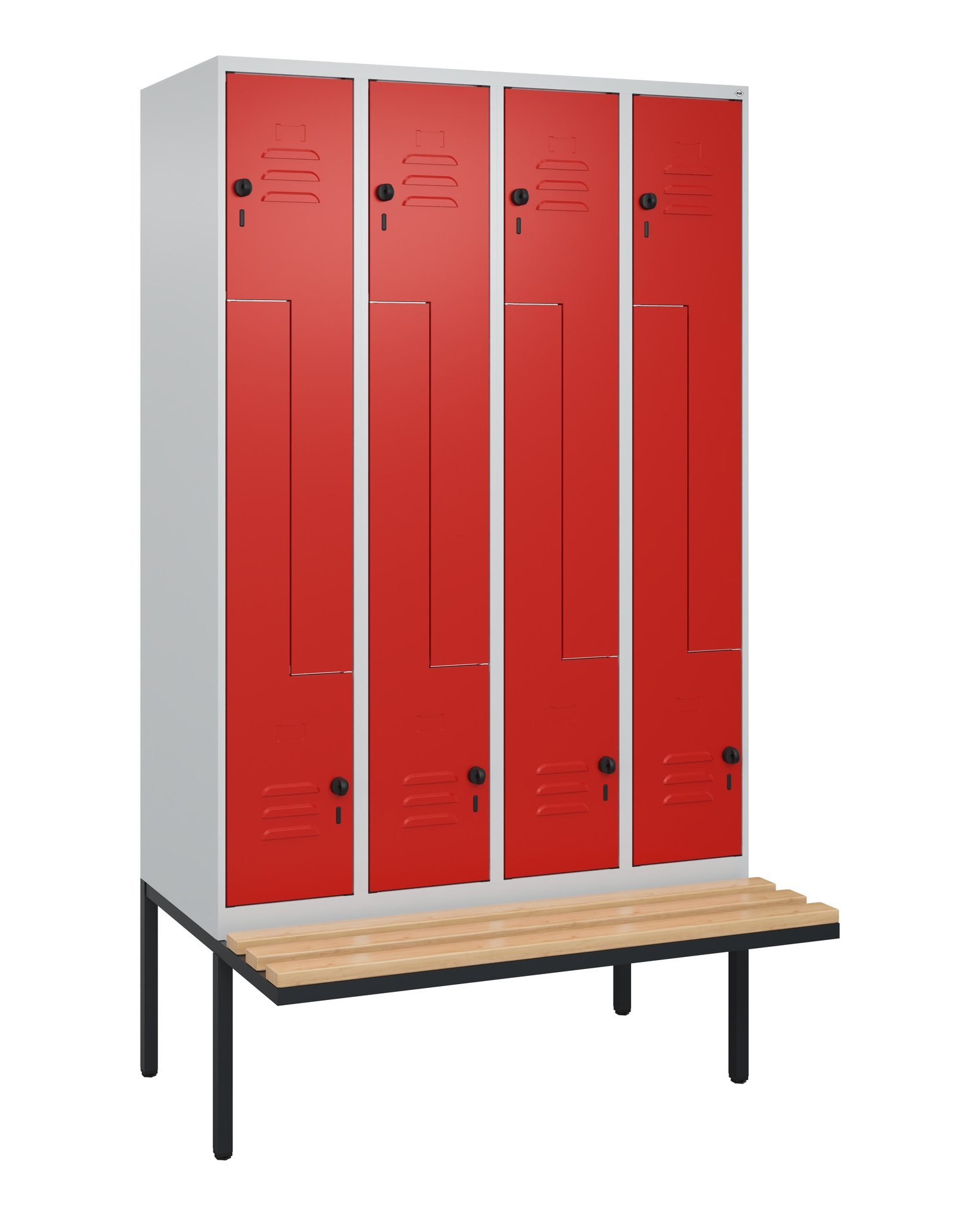C+P Z-Spind Classic PLUS, Bank, 8 Abteile, 2120x1200x815mm, 7035/3020 Produktbild img2 L