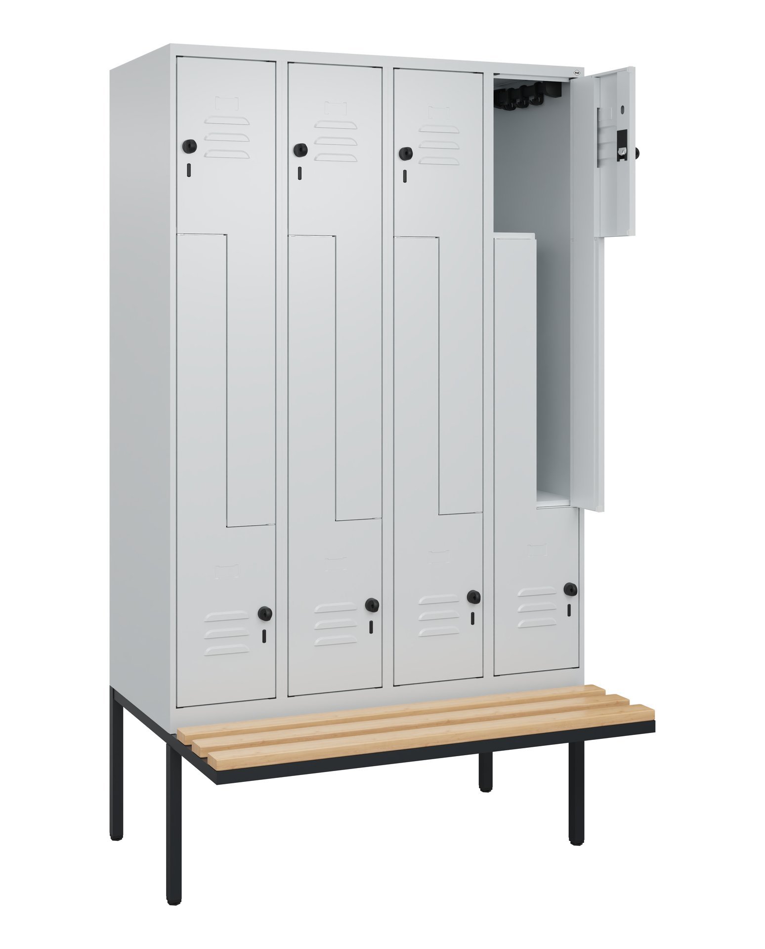 C+P Z-Spind Classic PLUS, Bank, 8 Abteile, 2120x1200x815mm, 7035/7035 Produktbild img1 L