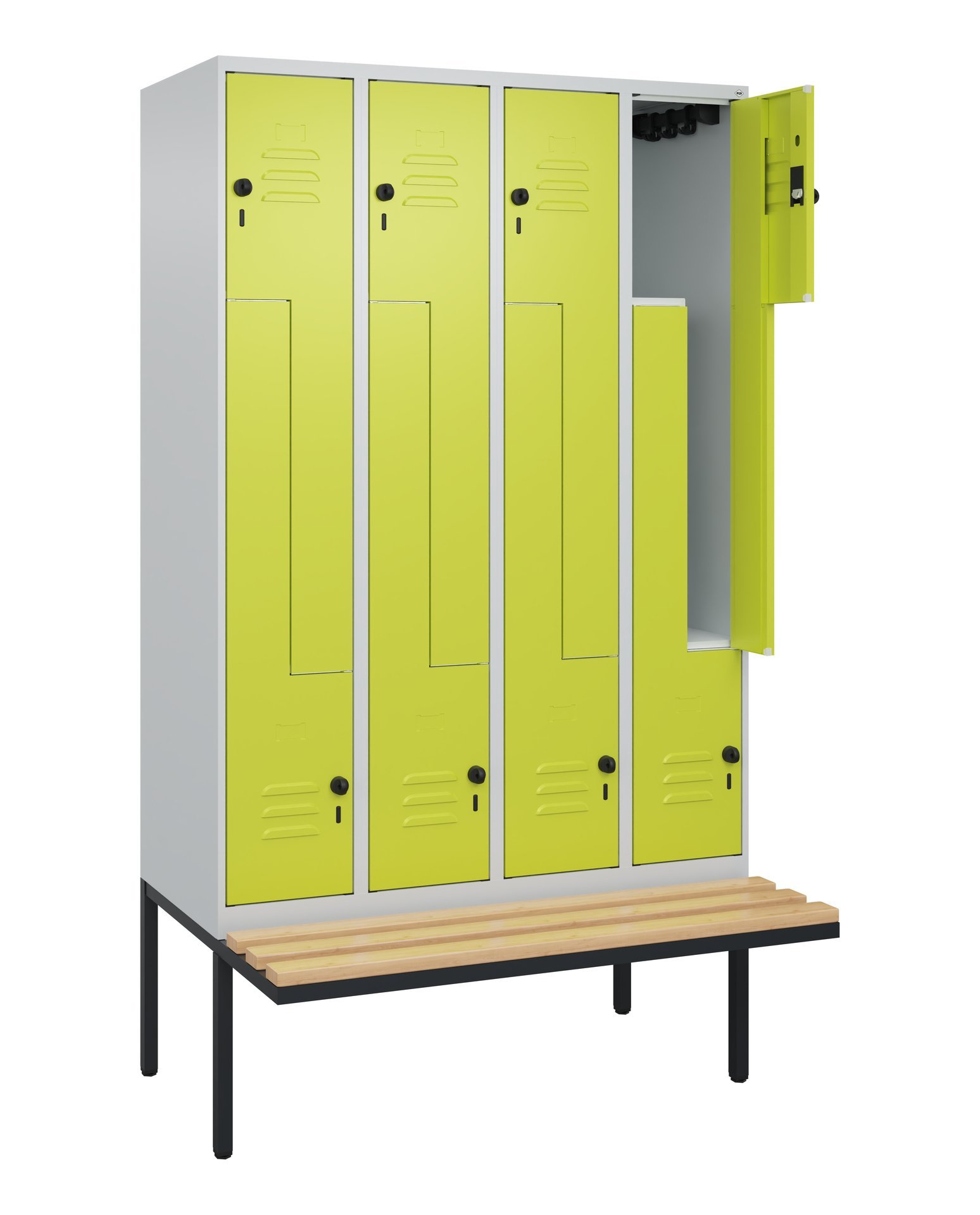 C+P Z-Spind Classic PLUS, Bank, 8 Abteile, 2120x1200x815mm, 7035/0024 Produktbild img1 L