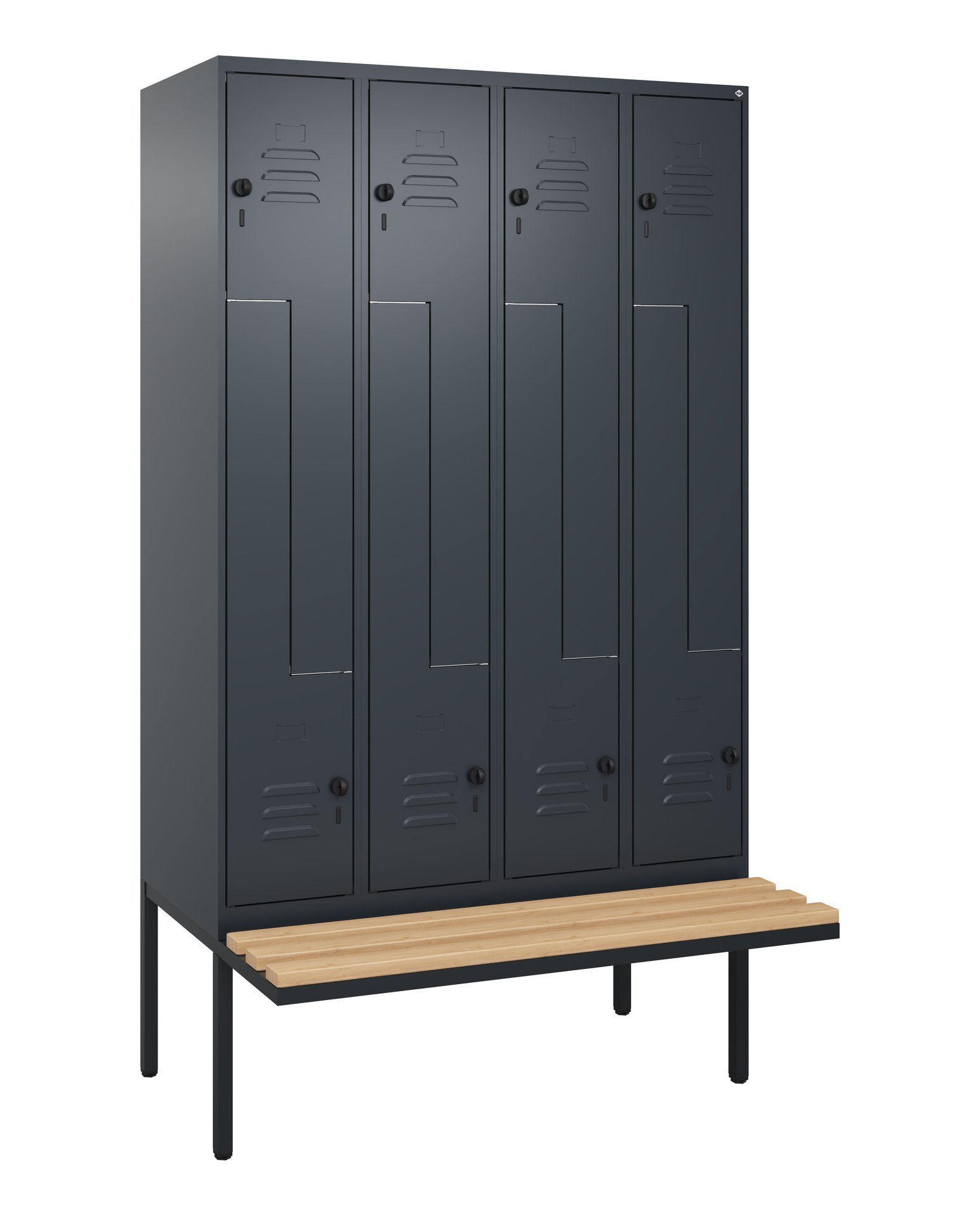 C+P Z-Spind Classic PLUS, Bank, 8 Abteile, 2120x1200x815mm, 7016/7016 Produktbild img2 L