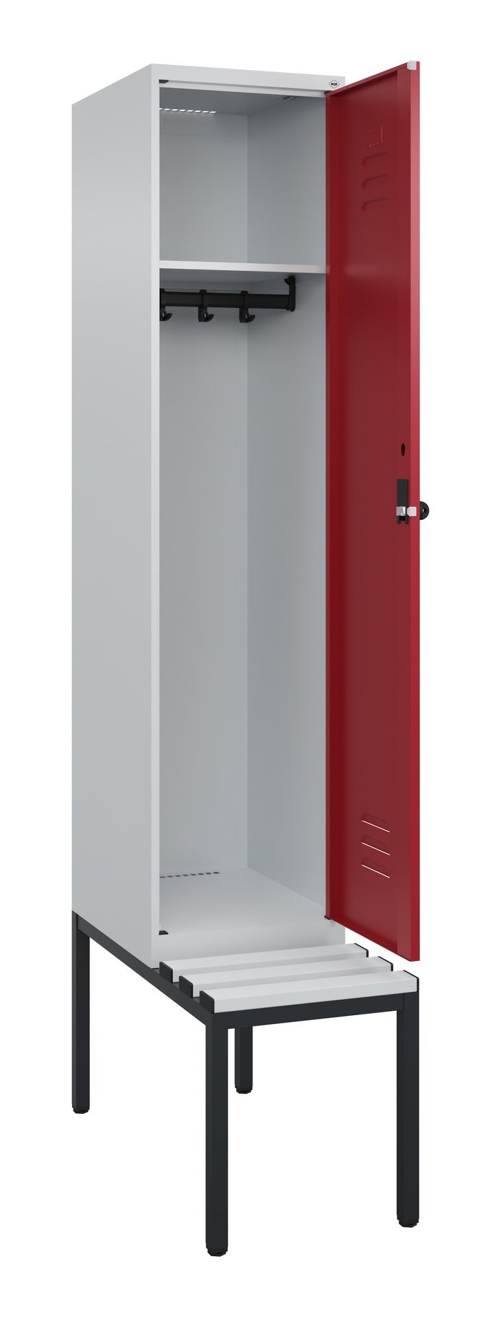 C+P Spind Classic PLUS, Bank, 1 Abteil, 2120x400x815mm, 7035/3003 Produktbild img1 L