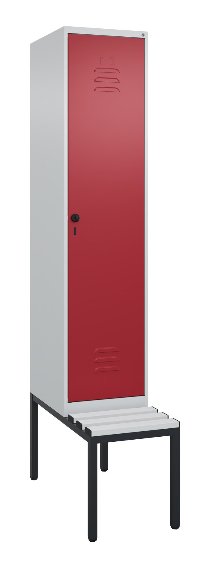 C+P Spind Classic PLUS, Bank, 1 Abteil, 2120x400x815mm, 7035/3003 Produktbild img2 L