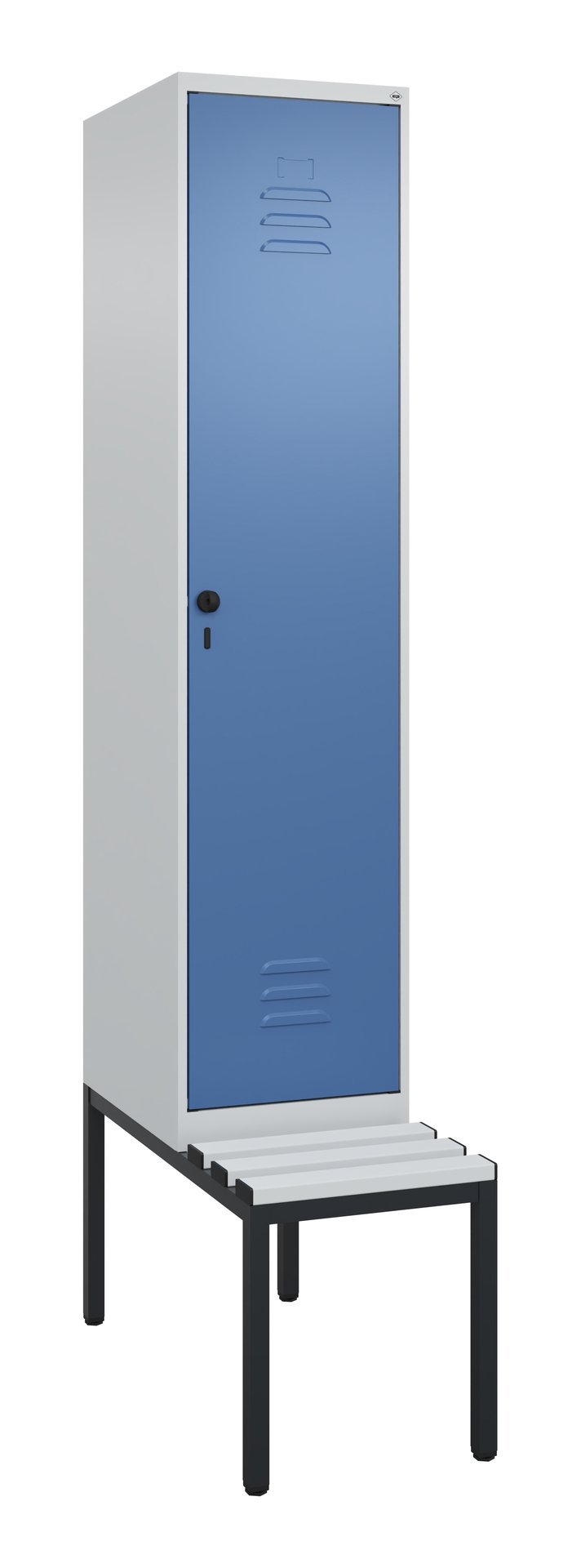 C+P Spind Classic PLUS, Bank, 1 Abteil, 2120x400x815mm, 7035/5023 Produktbild img2 L