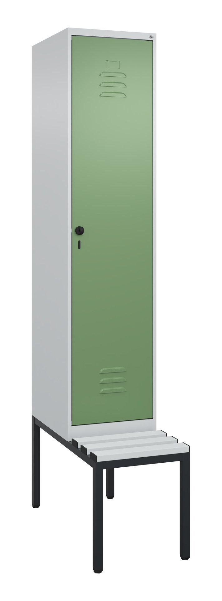 C+P Spind Classic PLUS, Bank, 1 Abteil, 2120x400x815mm, 7035/6011 Produktbild img2 L