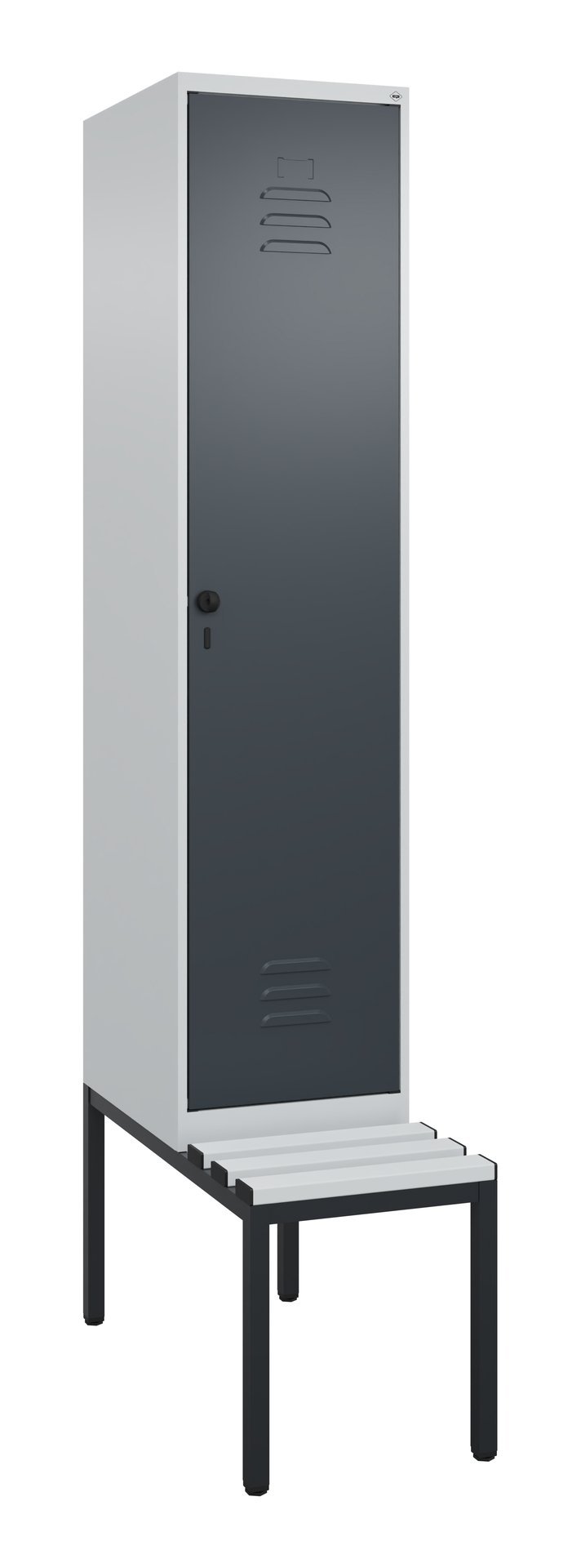 C+P Spind Classic PLUS, Bank, 1 Abteil, 2120x400x815mm, 7035/7016 Produktbild img2 L