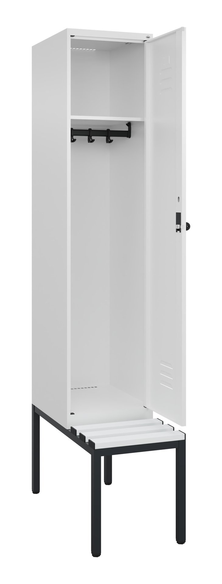 C+P Spind Classic PLUS, Bank, 1 Abteil, 2120x400x815mm, 9016/9016 Produktbild img1 L