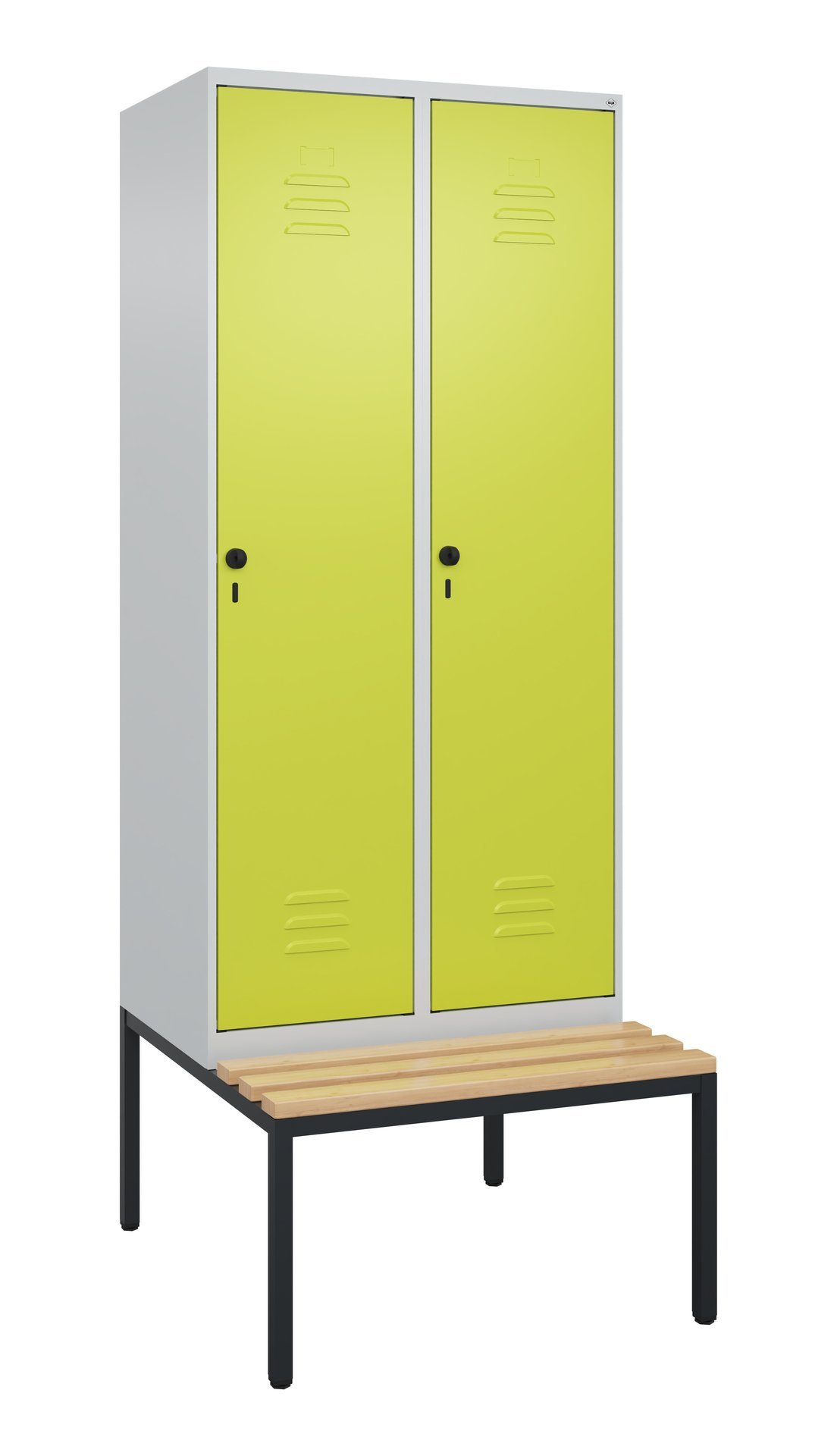 C+P Spind Classic PLUS, Bank, 2 Abteile, 2120x800x815mm, 7035/0024 Produktbild img3 L