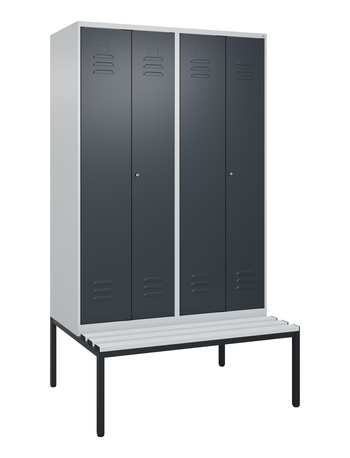 C+P PSA Doppel-Spind Classic PLUS, Bank, 4 Abteile, 2120x1200x815mm, 7035/7016 Produktbild img2 L
