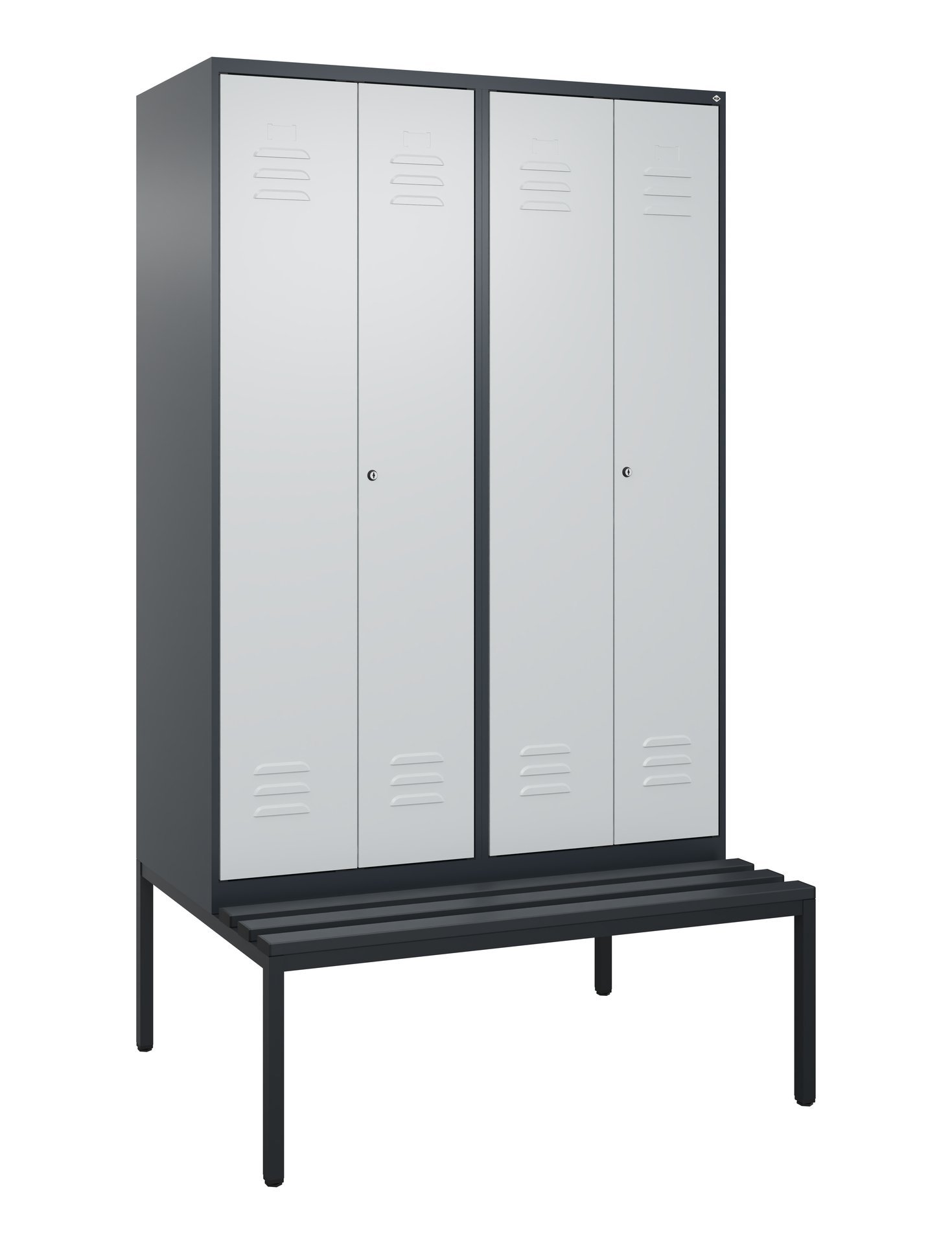 C+P PSA Doppel-Spind Classic PLUS, Bank, 4 Abteile, 2120x1200x815mm, 7016/7035 Produktbild img2 L
