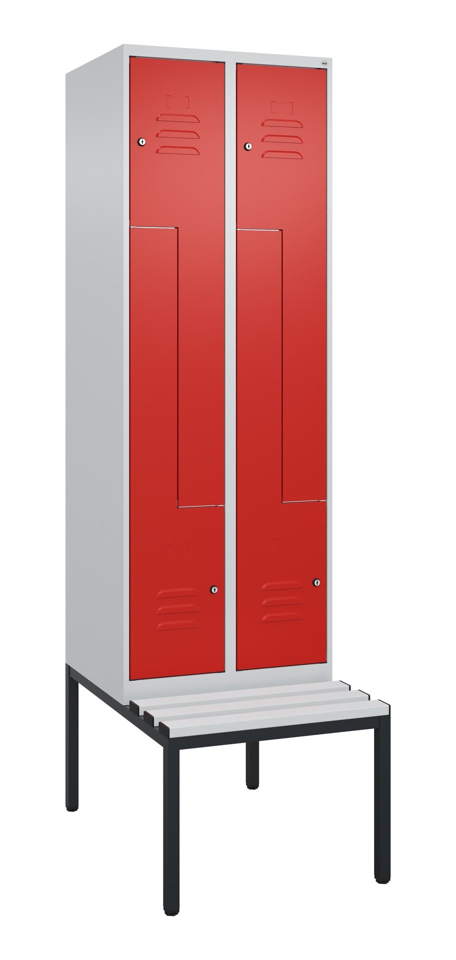 C+P Z-Spind Classic PLUS, Bank, 4 Abteile, 2120x600x815mm, 7035/3020 Produktbild img2 L