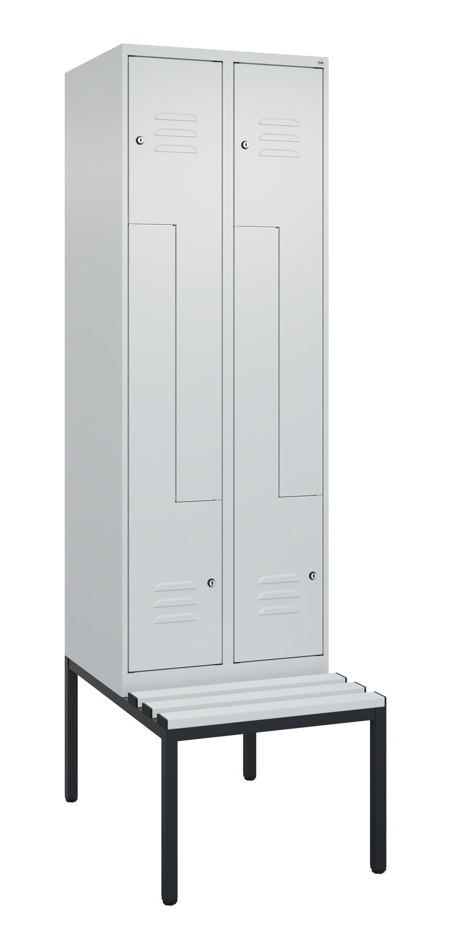 C+P Z-Spind Classic PLUS, Bank, 4 Abteile, 2120x600x815mm, 7035/7035 Produktbild img2 L