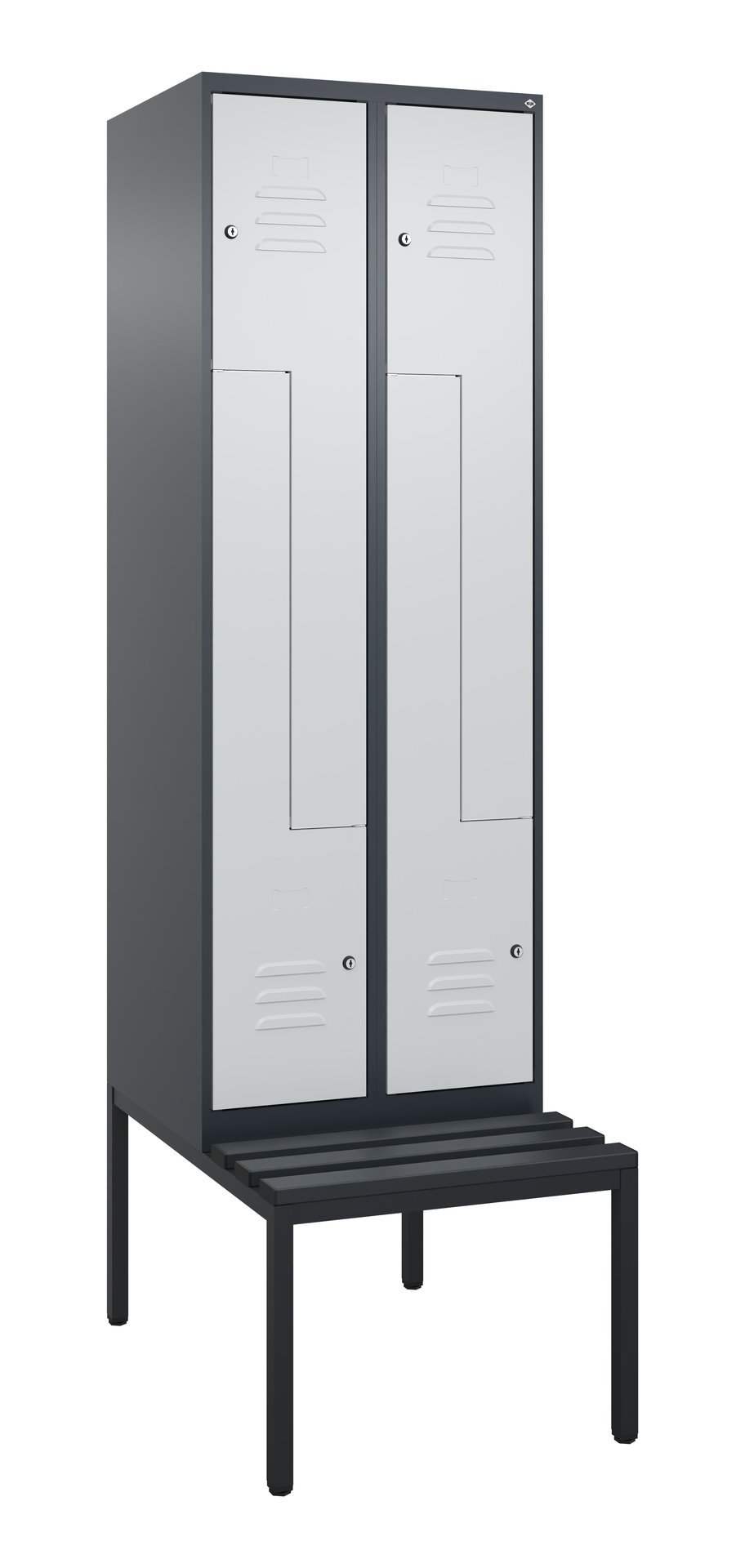 C+P Z-Spind Classic PLUS, Bank, 4 Abteile, 2120x600x815mm, 7016/7035 Produktbild img2 L