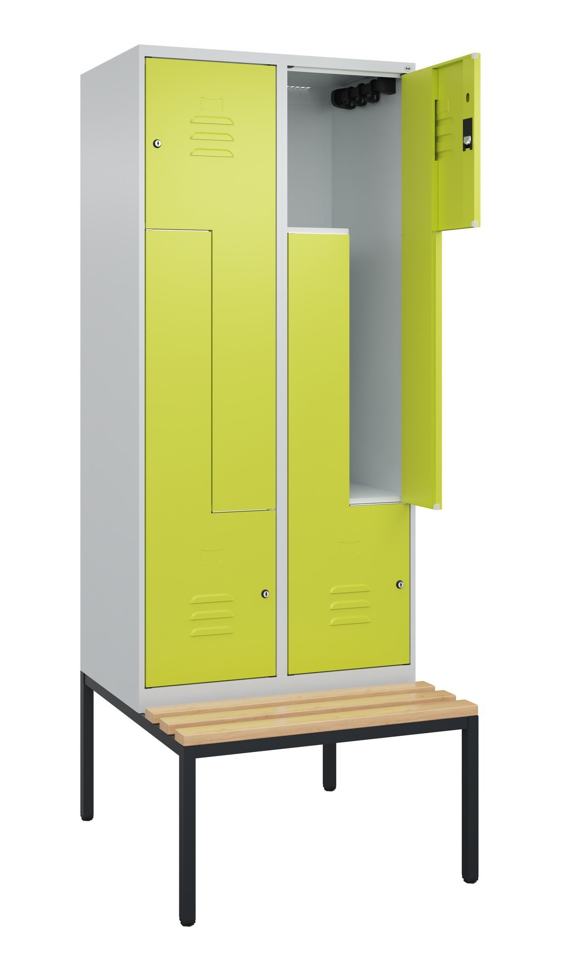 C+P Z-Spind Classic PLUS, Bank, 4 Abteile, 2120x800x815mm, 7035/0024 Produktbild img1 L