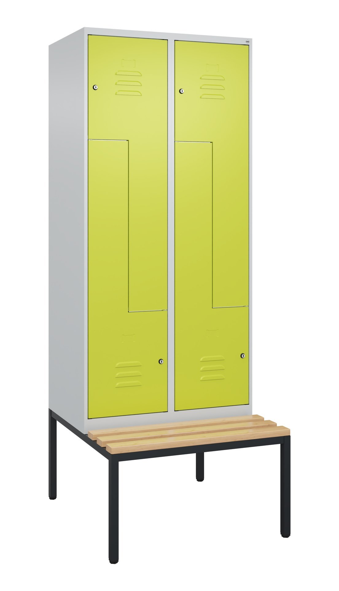 C+P Z-Spind Classic PLUS, Bank, 4 Abteile, 2120x800x815mm, 7035/0024 Produktbild img2 L