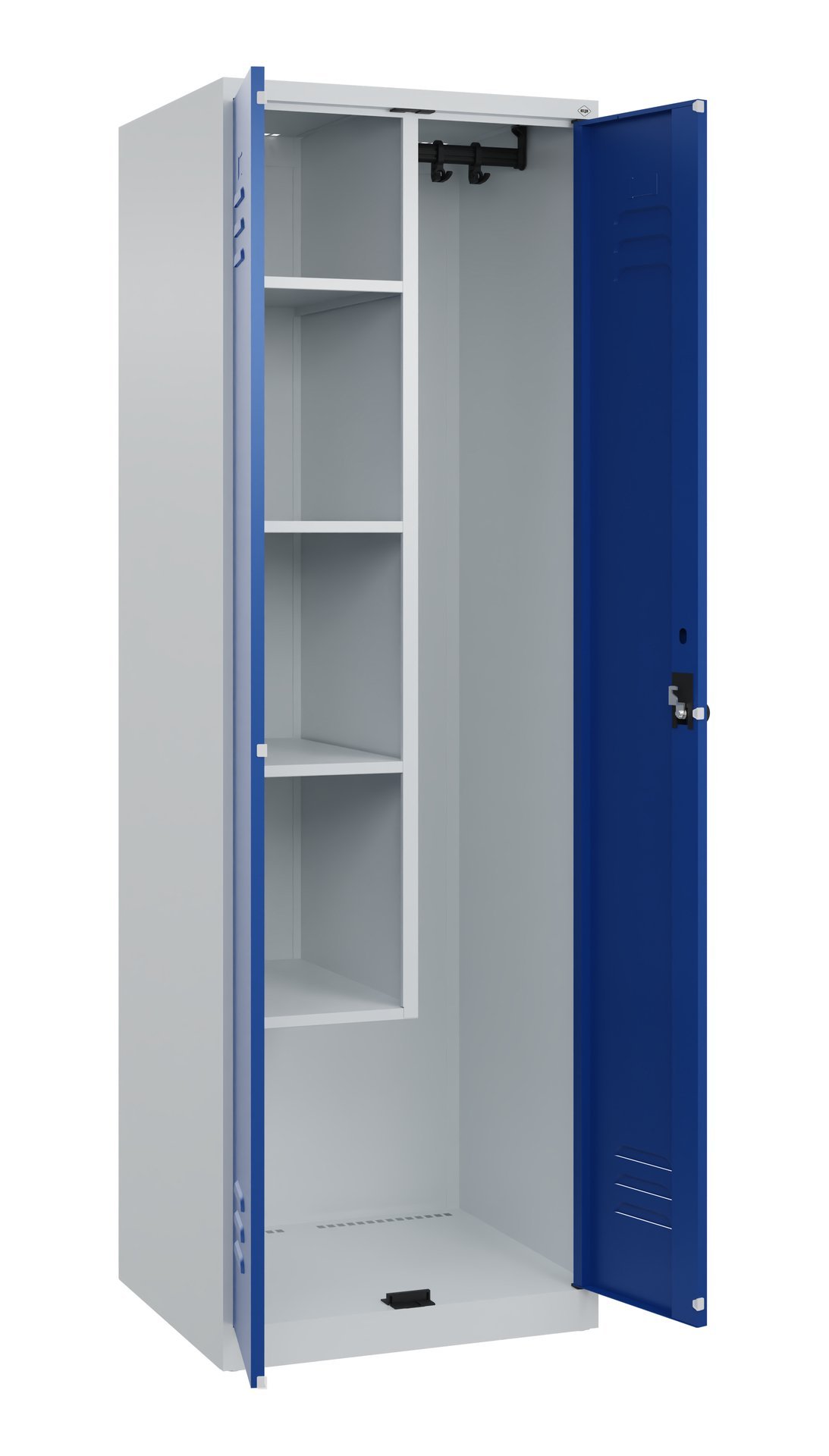 C+P Putzmittel-Spind Classic PLUS, 2 Abteile, 1850x600x500mm, 7035/5010 Produktbild img2 L