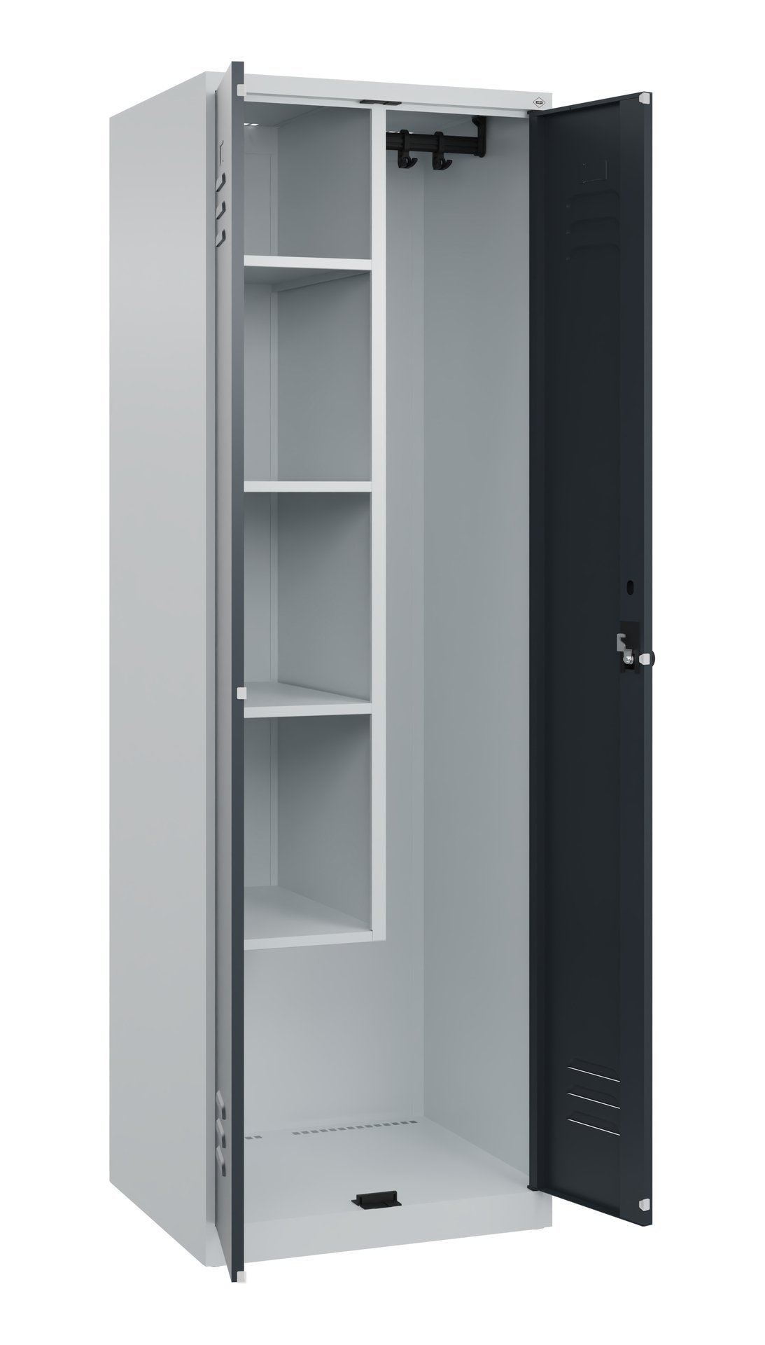 C+P Putzmittel-Spind Classic PLUS, 2 Abteile, 1850x600x500mm, 7035/7016 Produktbild img2 L