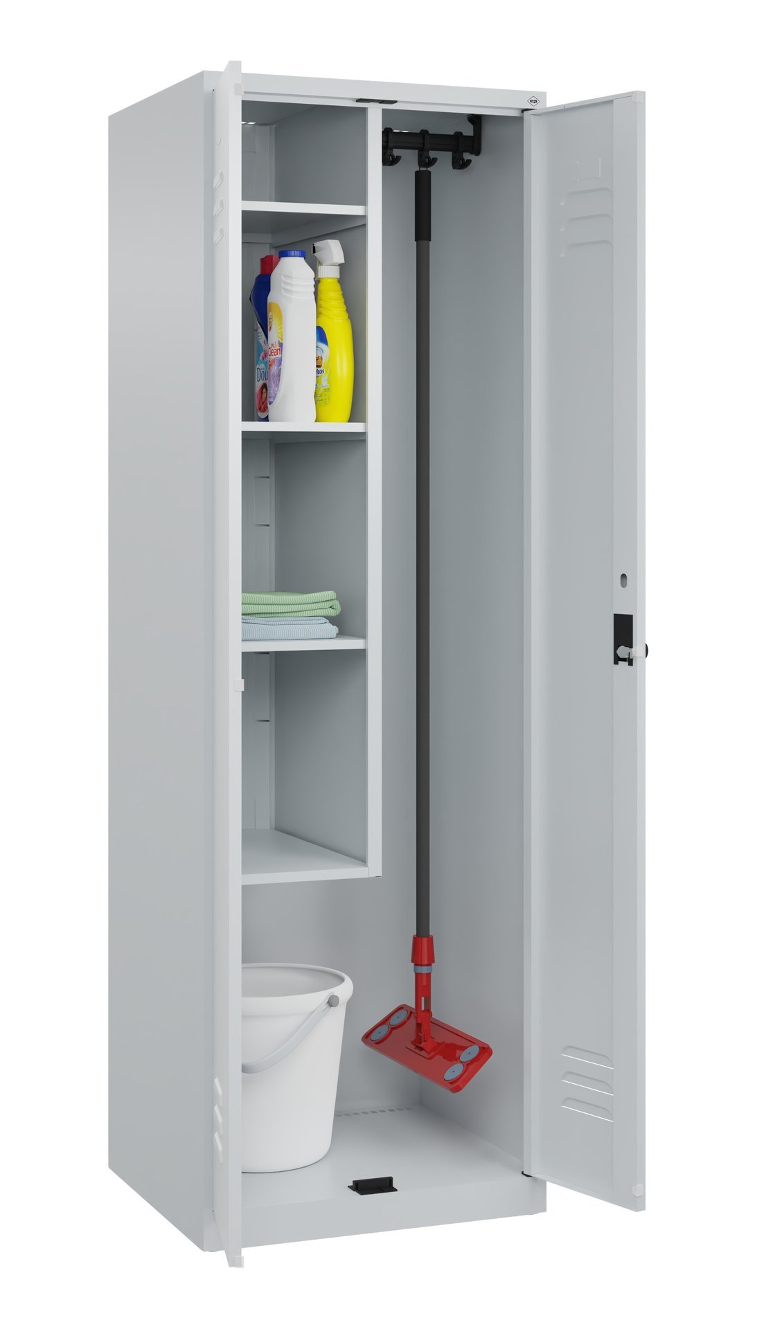C+P Putzmittel-Spind Classic PLUS, 2 Abteile, 1850x600x500mm, 7035/7035 Produktbild img1 L