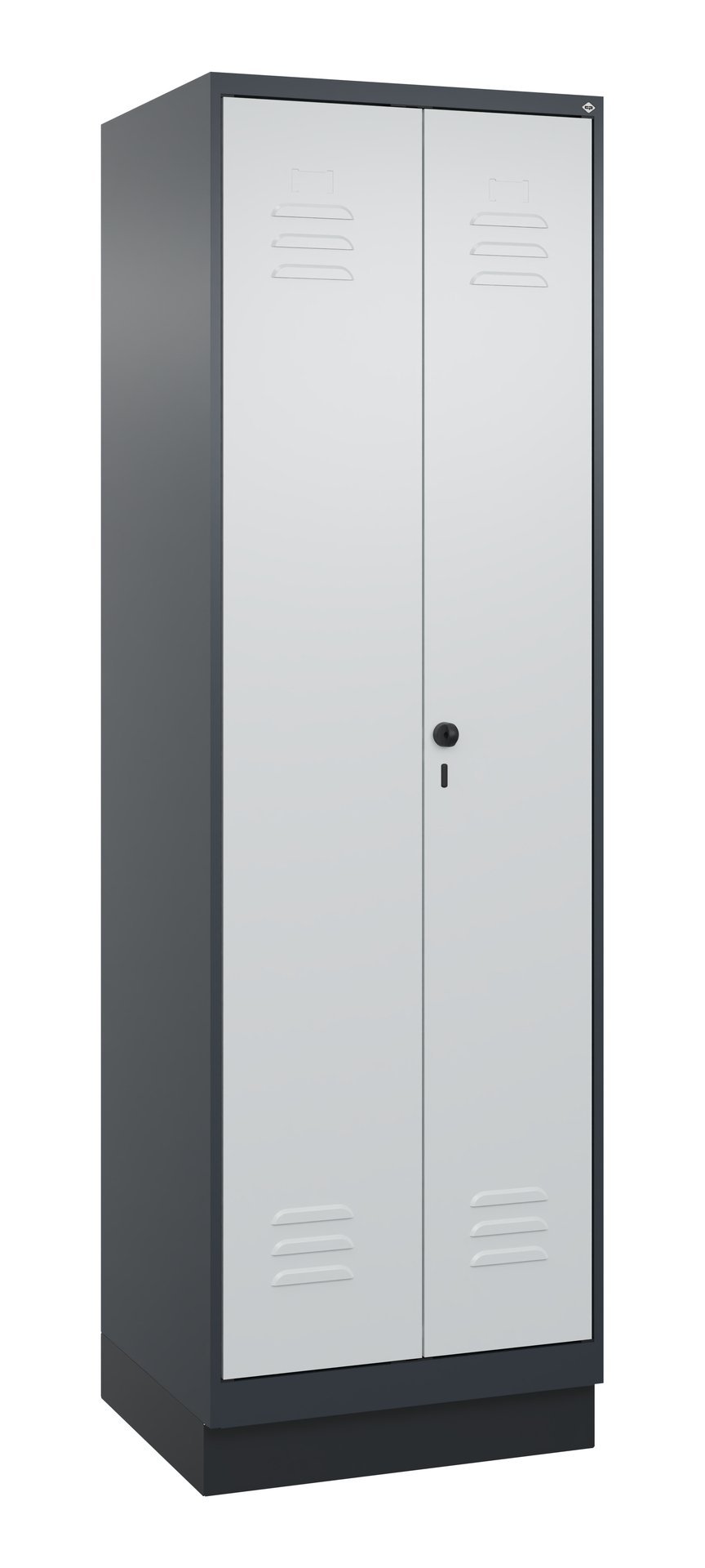 C+P Putzmittel-Spind Classic PLUS, Sockel, 2 Abteile, 1950x600x500mm, 7016/7035 Produktbild img2 L