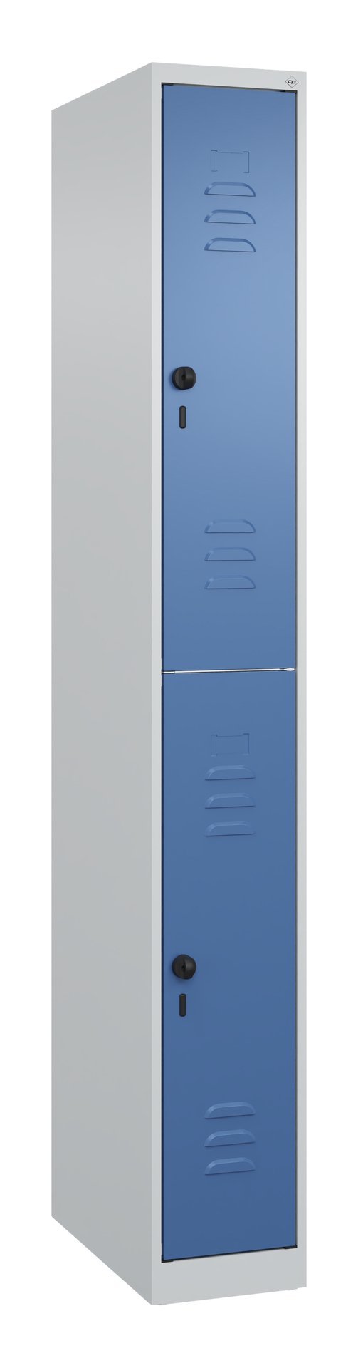 C+P Doppelstock-Spind Classic PLUS, 2 Fächer, 1850x250x500mm, 7035/5023 Produktbild img2 L