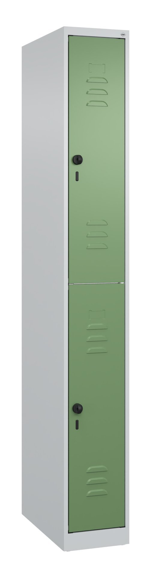C+P Doppelstock-Spind Classic PLUS, 2 Fächer, 1850x250x500mm, 7035/6011 Produktbild img2 L