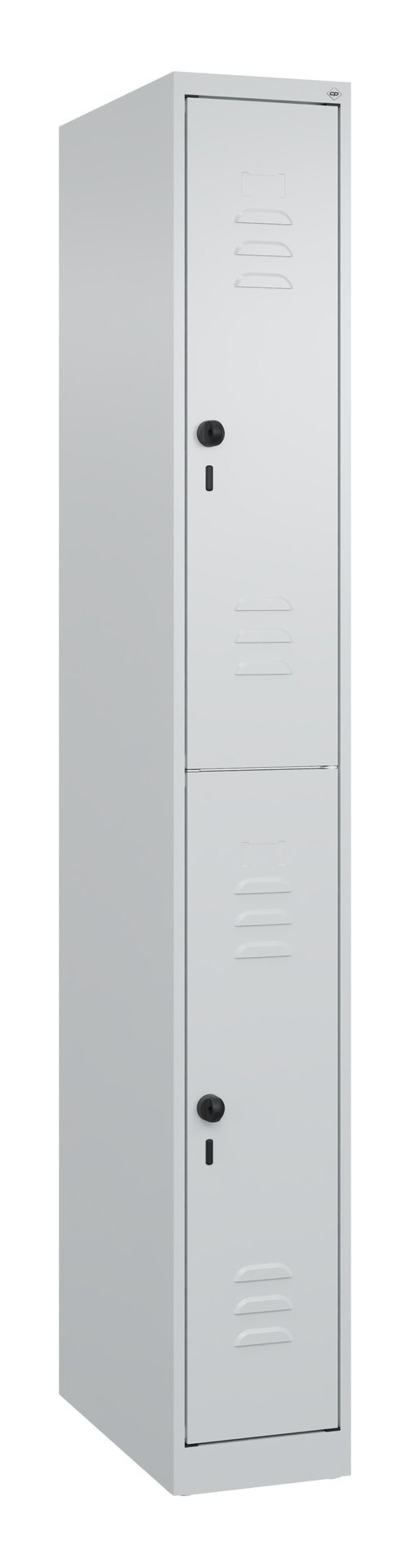 C+P Doppelstock-Spind Classic PLUS, 2 Fächer, 1850x250x500mm, 7035/7035 Produktbild img2 L