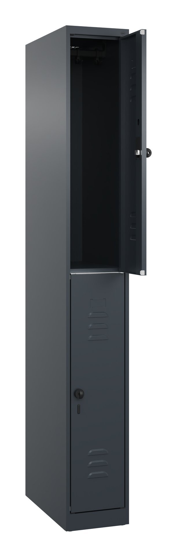 C+P Doppelstock-Spind Classic PLUS, 2 Fächer, 1850x250x500mm, 7016/7016 Produktbild img1 L