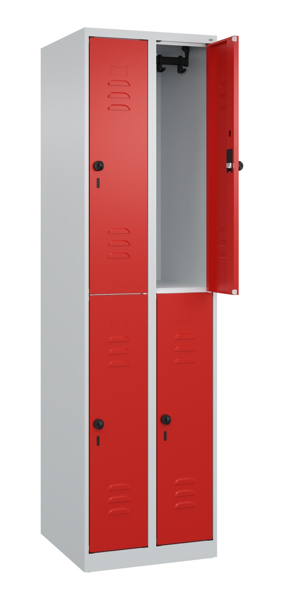 C+P Doppelstock-Spind Classic PLUS, 4 Fächer, 1850x500x500mm, 7035/3020 Produktbild img1 L