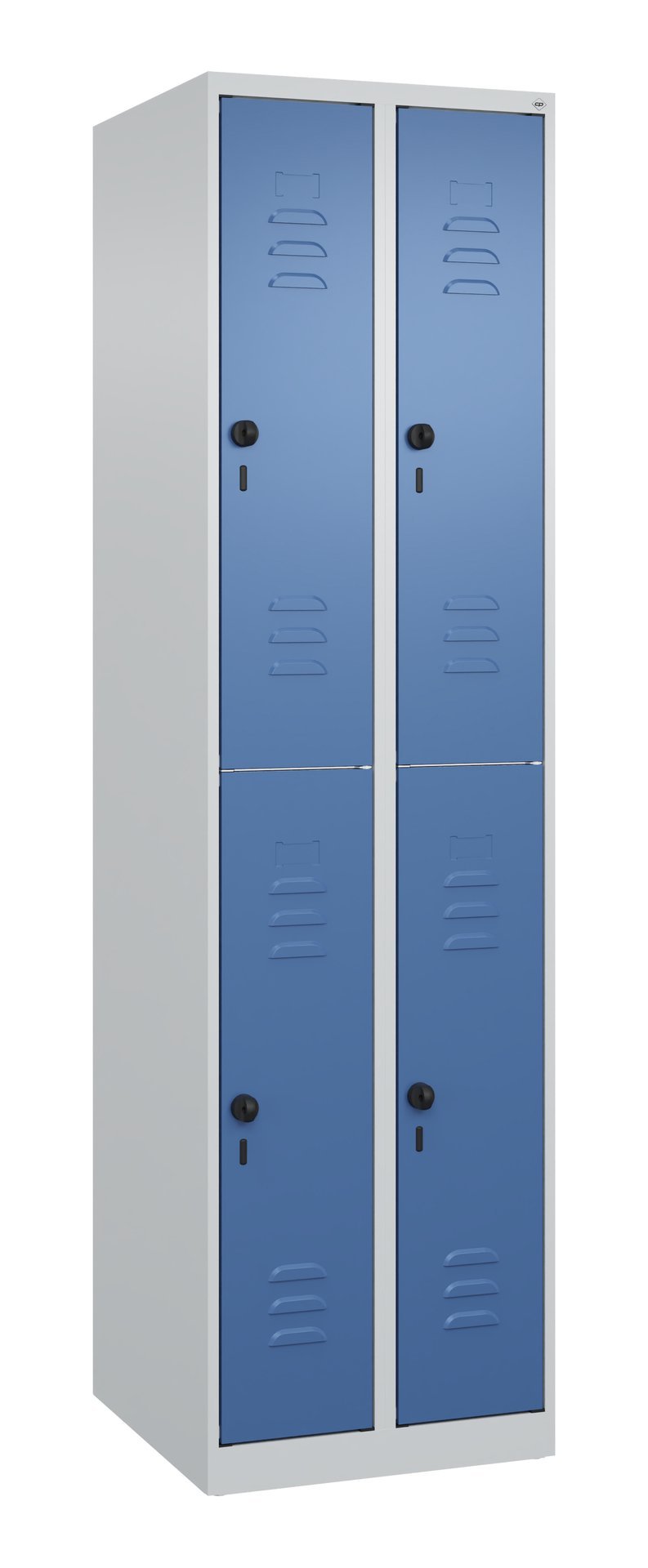 C+P Doppelstock-Spind Classic PLUS, 4 Fächer, 1850x500x500mm, 7035/5023 Produktbild img2 L