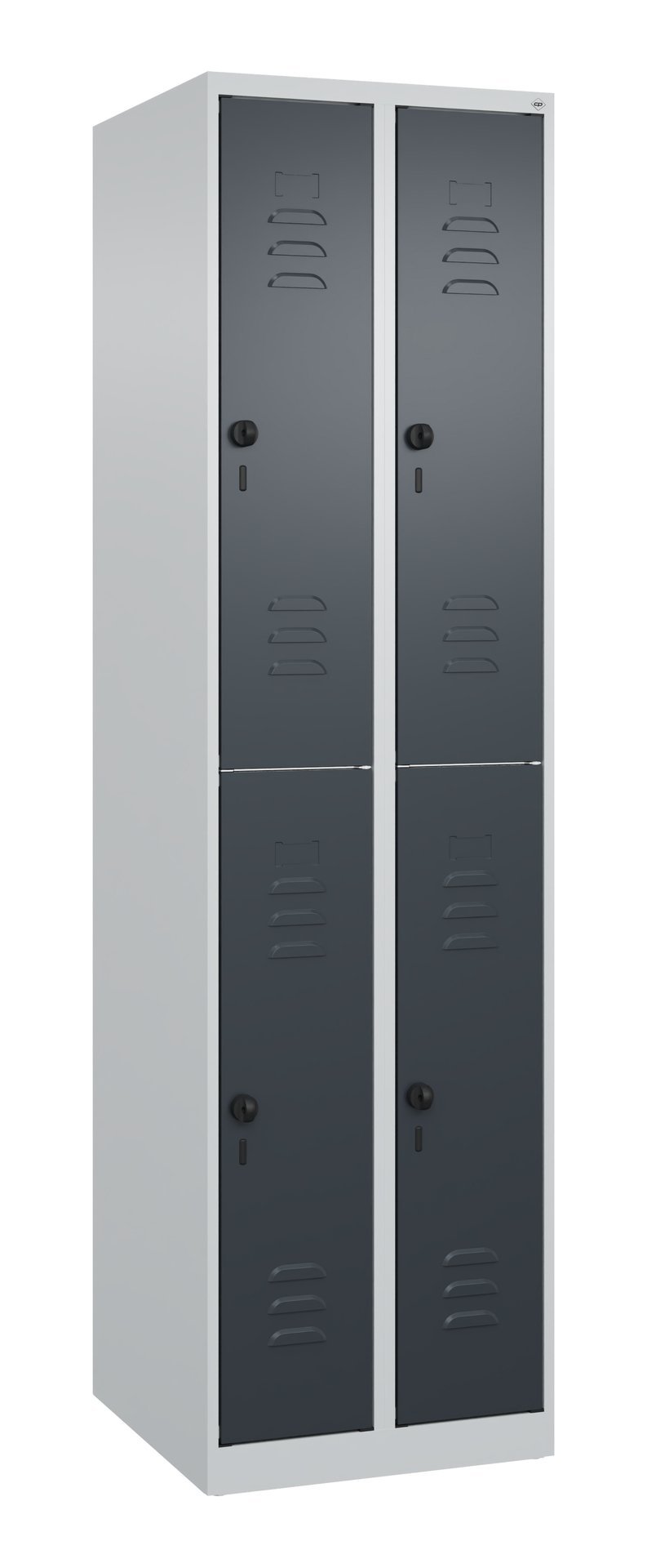 C+P Doppelstock-Spind Classic PLUS, 4 Fächer, 1850x500x500mm, 7035/7016 Produktbild img2 L