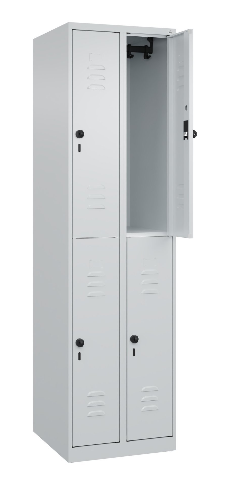 C+P Doppelstock-Spind Classic PLUS, 4 Fächer, 1850x500x500mm, 7035/7035 Produktbild img1 L